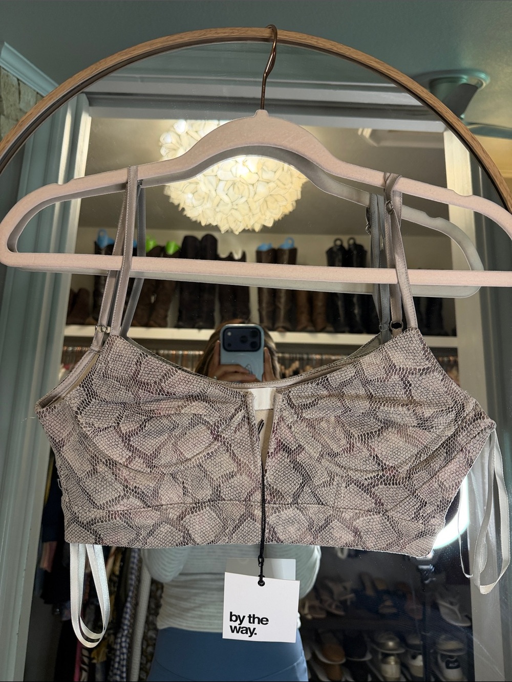 by the way. Neutral Snakeskin Bralette in Beige and Taupe